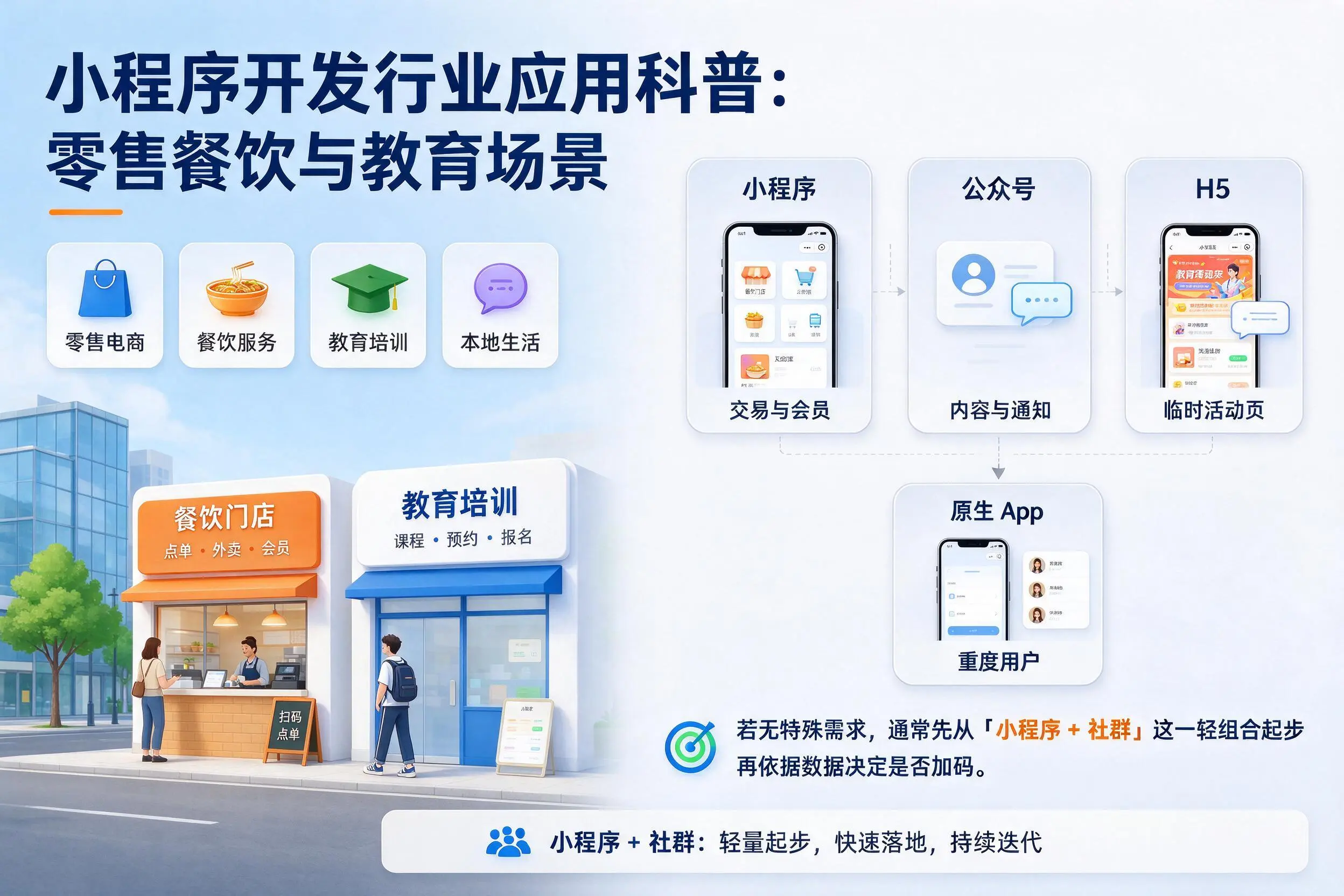 滨州小程序开发行业应用科普:零售餐饮与教育场景