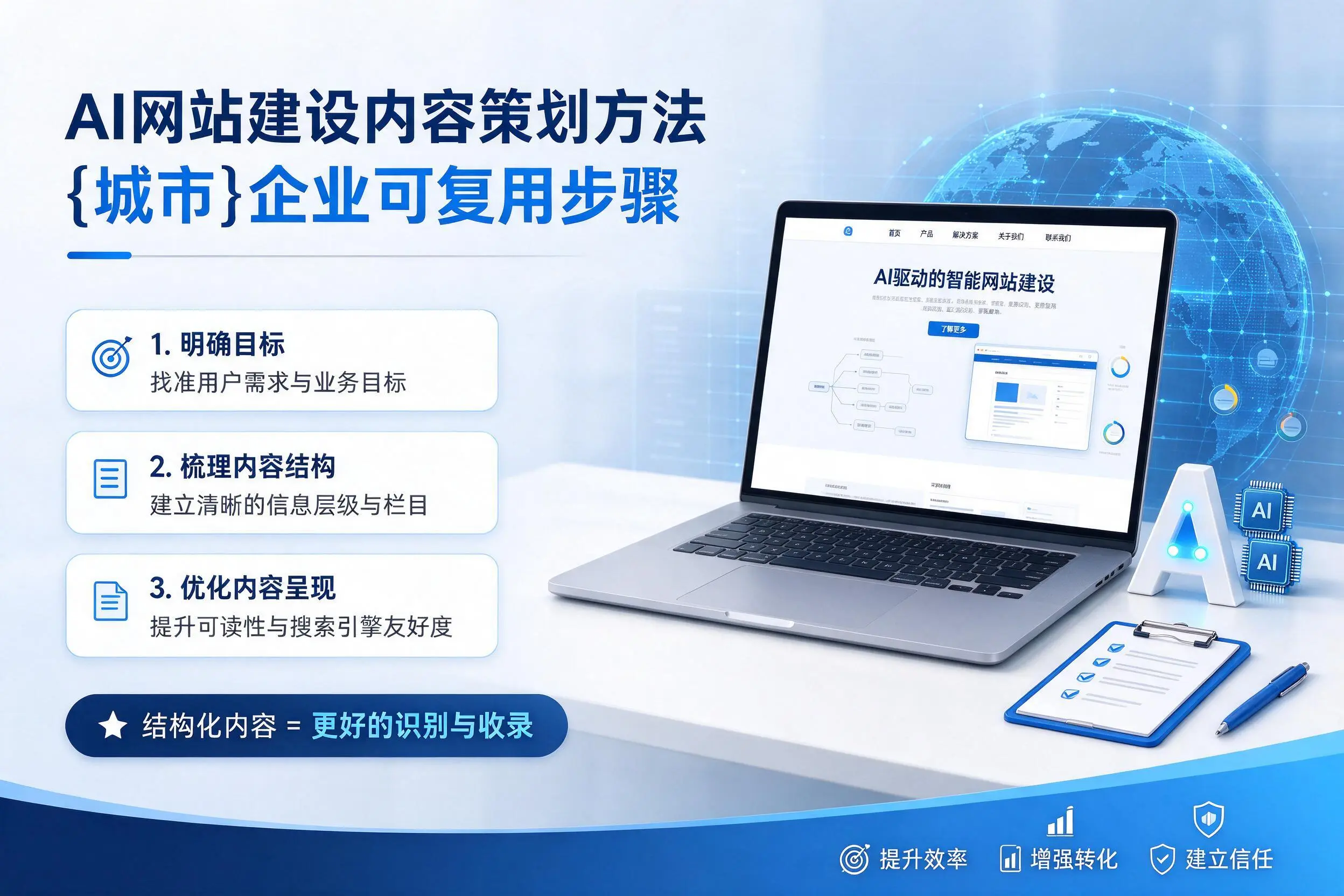 AI网站建设内容策划方法，滨州企业可复用步骤